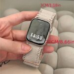 Woman Lace Elastic Nylon Band Compatible with Apple Watch Dial Of 38/40/41mm 42/44/45/46/49mm, Soft Solo Loop Wristband - Image 3