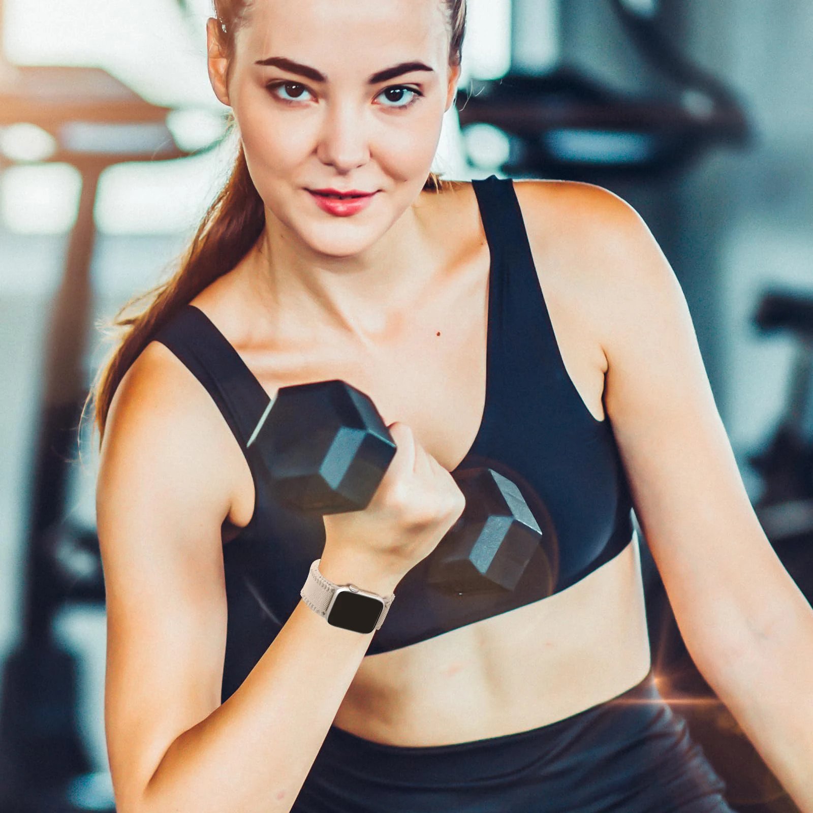 Woman Lace Elastic Nylon Band Compatible with Apple Watch Dial Of 38/40/41mm 42/44/45/46/49mm, Soft Solo Loop Wristband