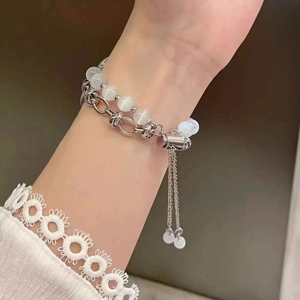 New Beads Metal Link Strap For Apple Watch Band For Women 38mm 40mm 41mm 42mm 44mm 45mm 46mm 49mm New Beads Metal Link Strap For Apple Watch Band For Women 38mm 40mm 41mm 42mm 44mm 45mm 46mm 49mm