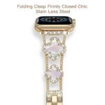 Diamond Four-leaf Clover Metal Strap for Apple Watch Ultra2 Women Band 49/46/45/44/42/41/40/38 Iwatch Series 10 9 8 7 6 Bracelet - Image 2