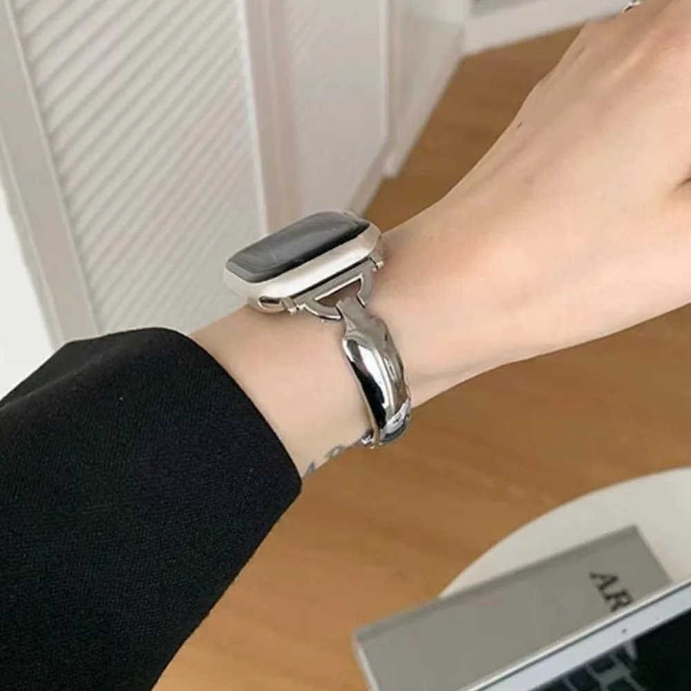 Band For Apple Watch Ultra 10 9 8 7 6 SE 5 Metal Straps For IWatch Series 46mm 41 49mm 40 38 42mm 44 45 Women Bracelet