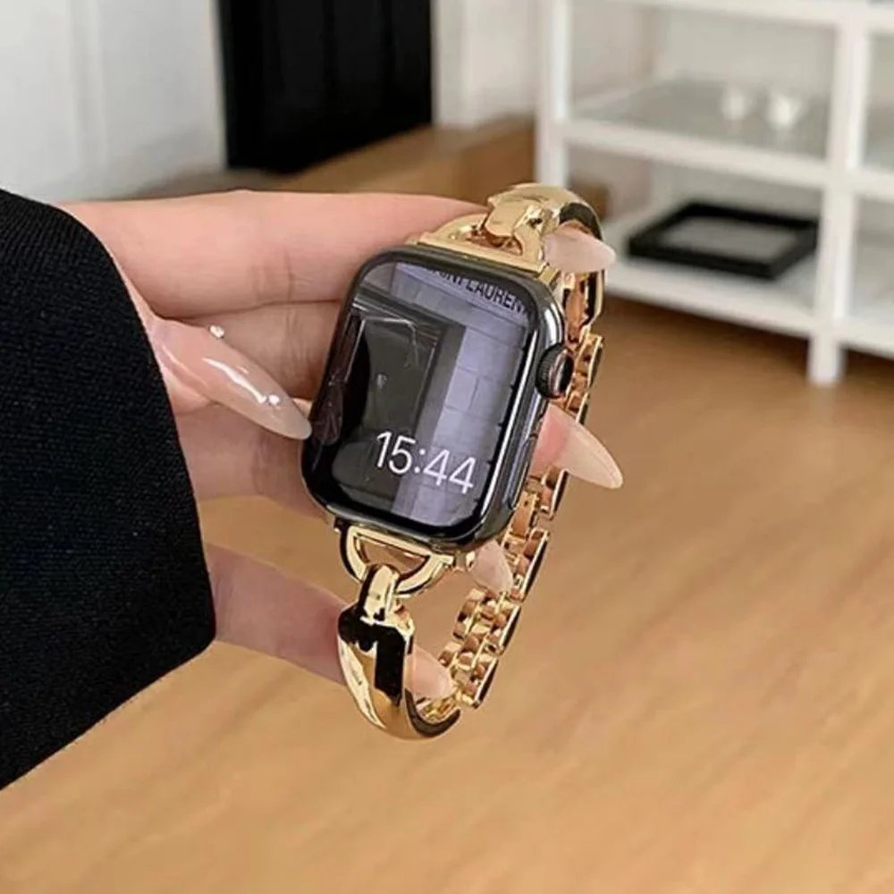 Band For Apple Watch Ultra 10 9 8 7 6 SE 5 Metal Straps For IWatch Series 46mm 41 49mm 40 38 42mm 44 45 Women Bracelet