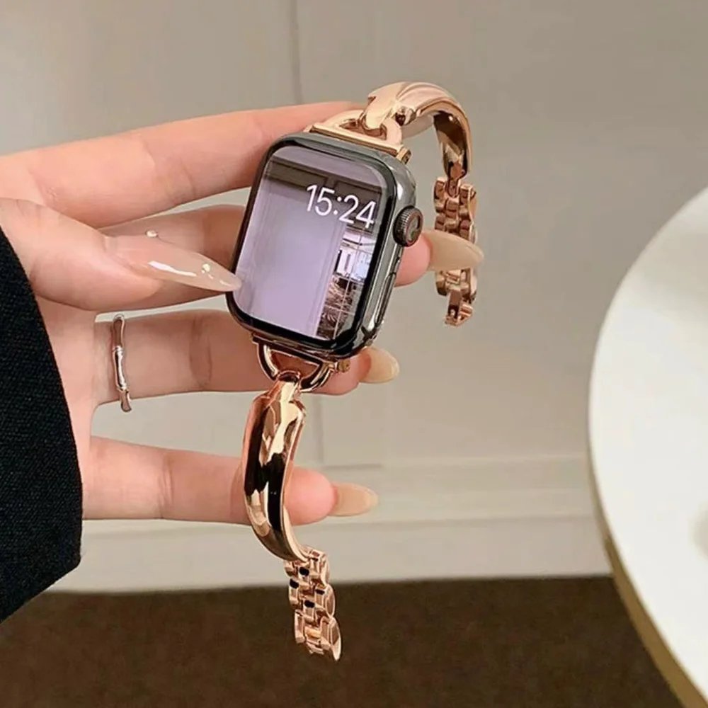 Band For Apple Watch Ultra 10 9 8 7 6 SE 5 Metal Straps For IWatch Series 46mm 41 49mm 40 38 42mm 44 45 Women Bracelet