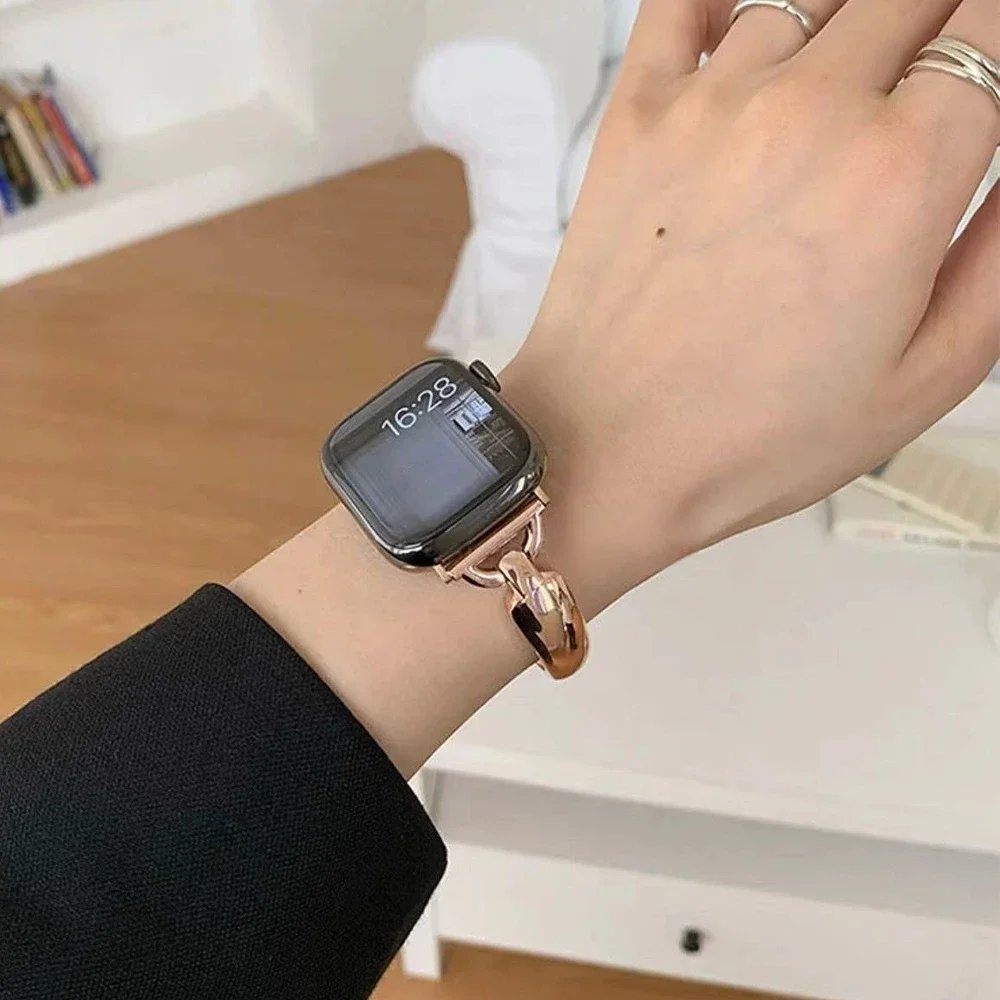 Band For Apple Watch Ultra 10 9 8 7 6 SE 5 Metal Straps For IWatch Series 46mm 41 49mm 40 38 42mm 44 45 Women Bracelet