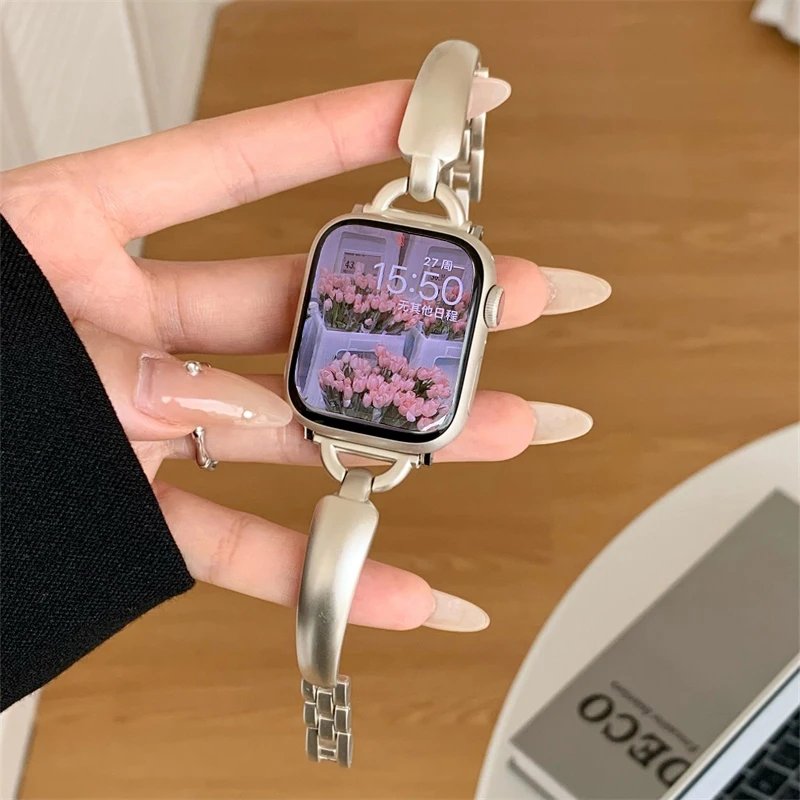 Band For Apple Watch Ultra 10 9 8 7 6 SE 5 Metal Straps For IWatch Series 46mm 41 49mm 40 38 42mm 44 45 Women Bracelet