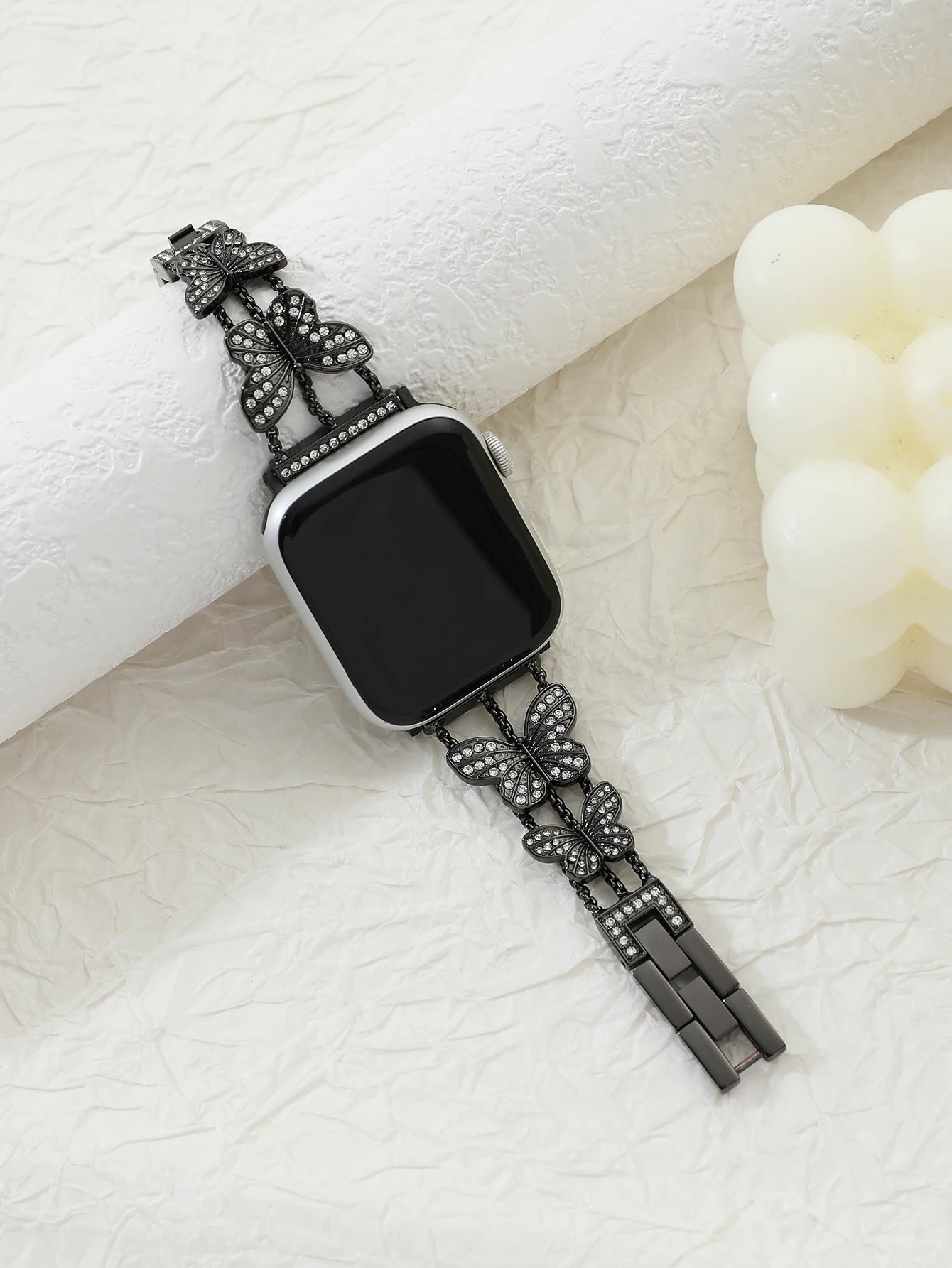 Metal Strap For Apple Watch Band Ultra 4mm 45mm 40mm 41mm 49mm Bling Butterfly Bracelet Chain for iWatch Series 9 8 7 6 5 SE 4 3