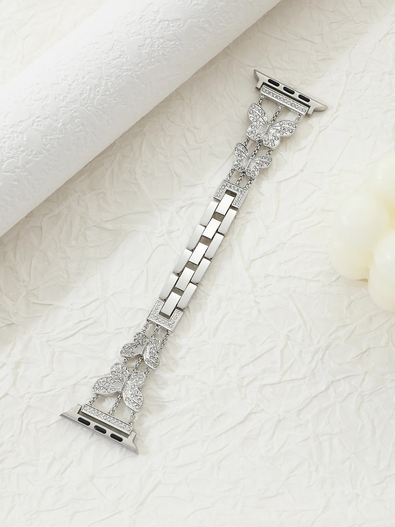 Metal Strap For Apple Watch Band Ultra 4mm 45mm 40mm 41mm 49mm Bling Butterfly Bracelet Chain for iWatch Series 9 8 7 6 5 SE 4 3