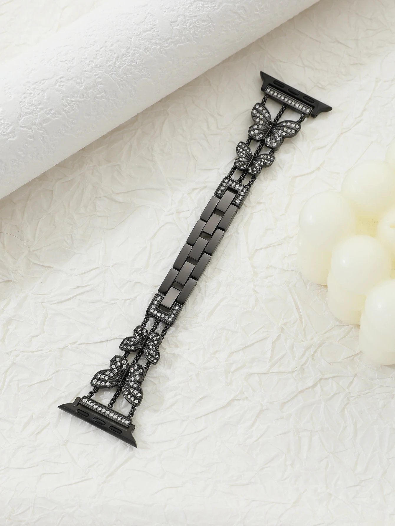 Metal Strap For Apple Watch Band Ultra 4mm 45mm 40mm 41mm 49mm Bling Butterfly Bracelet Chain for iWatch Series 9 8 7 6 5 SE 4 3