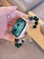 Nice Beads Metal Link Strap For Apple Watch Band Women 38mm 40mm 41mm 42mm 44mm 45mm 46mm 49mm