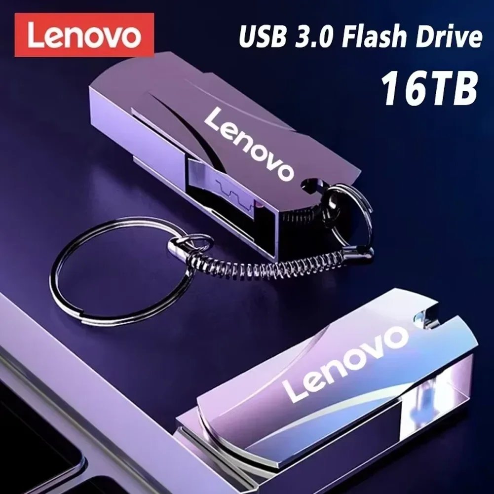 Lenovo USB 3.0 Pendrive 16TB High Speed Flash Metal Pen Drive 8TB 4TB Portable Waterproof U Disk Stick Mini SSD Memoria Pen USB