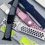 Breathable Silicone Strap For apple Watch bands 40mm 44mm 45mm 41mm 46mm 42mm correa bracelet iWatch Series 10 11 8 SE 9 7 6 5 3
