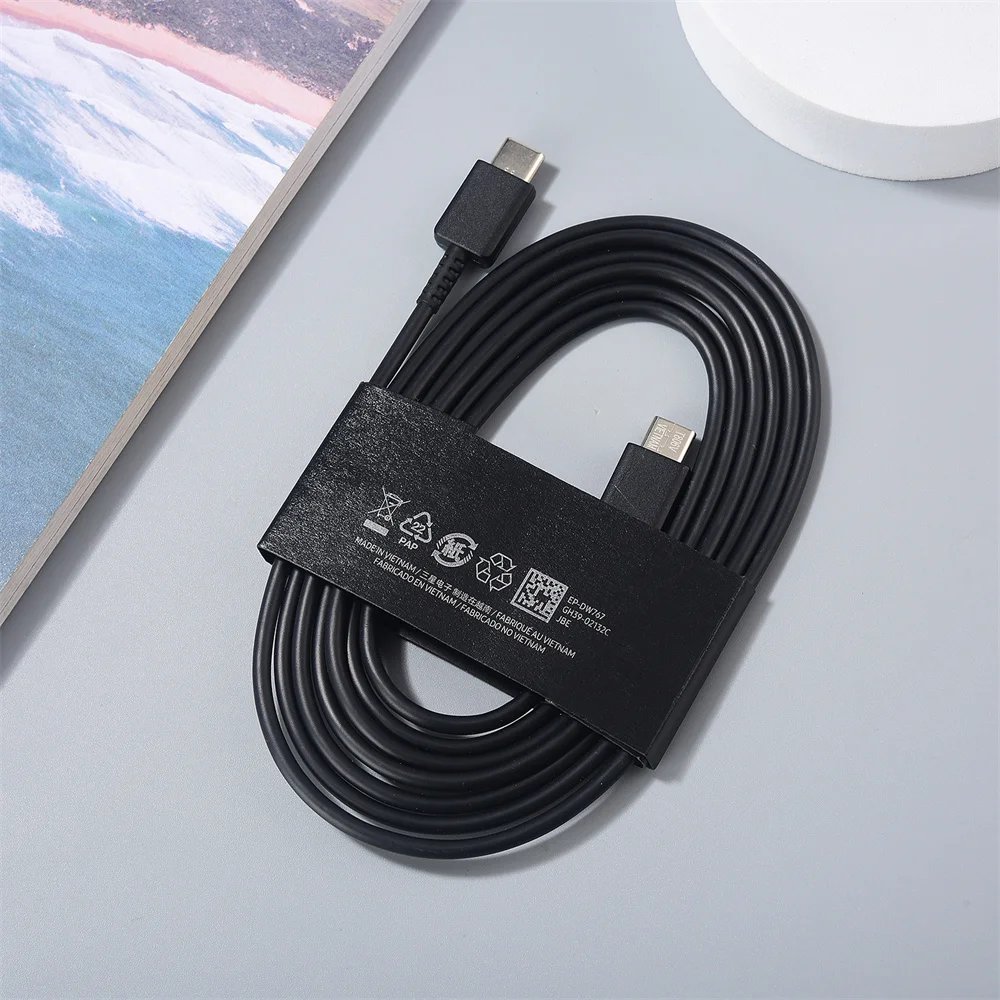 Original Samsung 45W Super Fast Charger PD Cable 1/1.8 M USB C To Tipe C Sync Cord For Galaxy S24 S23 S22 S21 S20 Ultra Plus FE Original Samsung 45W Super Fast Charger PD Cable 1/1.8 M USB C To Tipe C Sync Cord For Galaxy S24 S23 S22 S21 S20 Ultra Plus FE