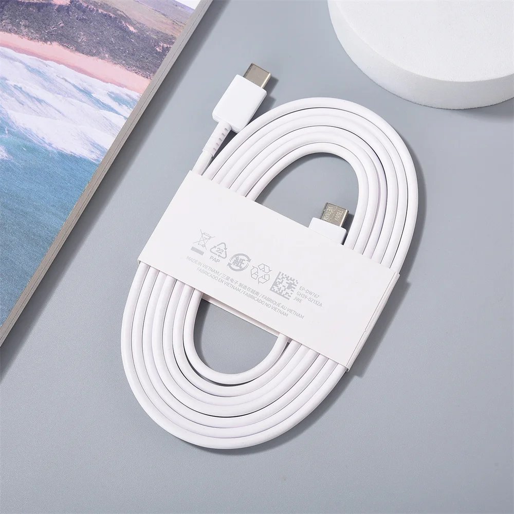 Original Samsung 45W Super Fast Charger PD Cable 1/1.8 M USB C To Tipe C Sync Cord For Galaxy S24 S23 S22 S21 S20 Ultra Plus FE Original Samsung 45W Super Fast Charger PD Cable 1/1.8 M USB C To Tipe C Sync Cord For Galaxy S24 S23 S22 S21 S20 Ultra Plus FE