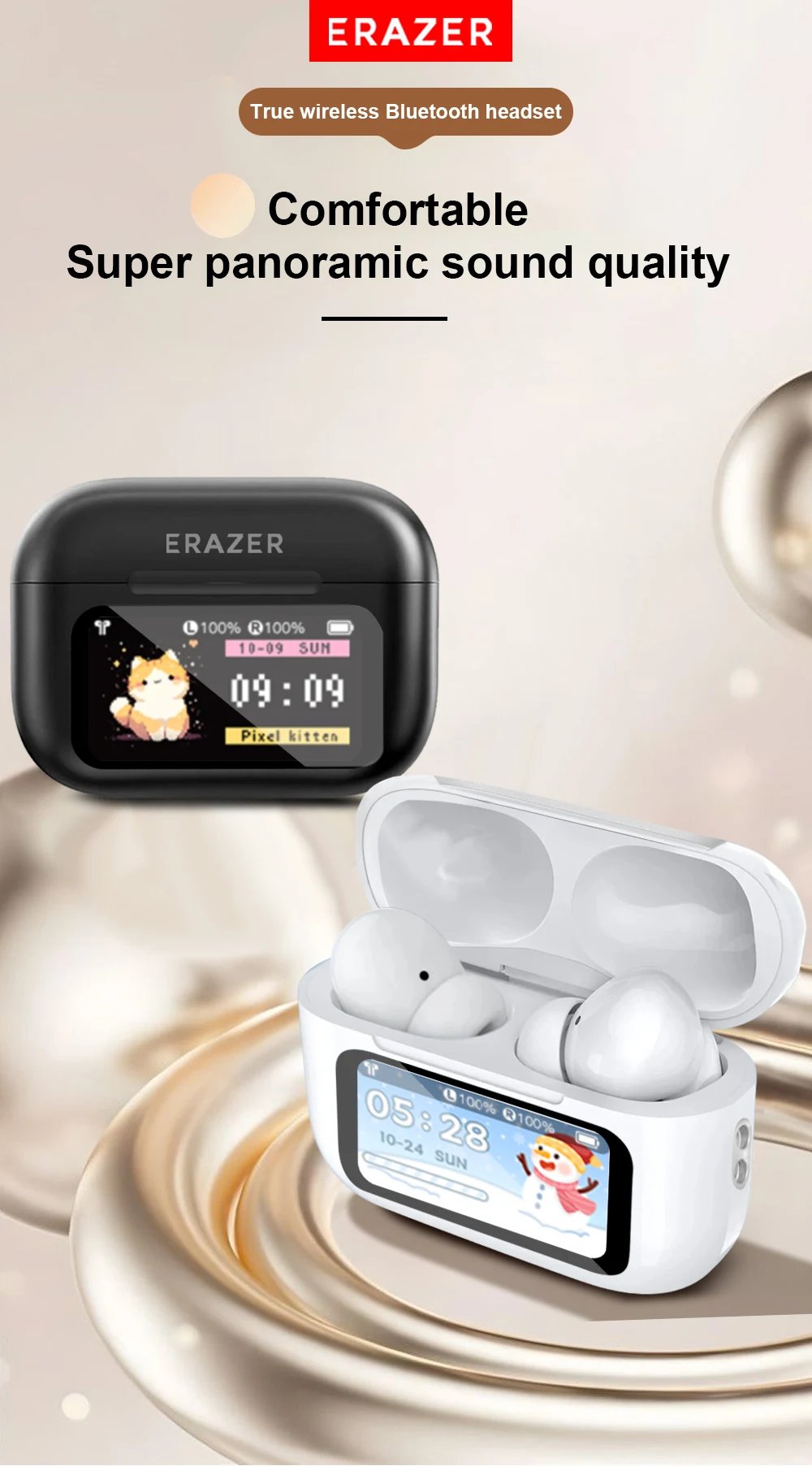 Airs Pro Wireless Bluetooth Screen Touch Earphones HiFi Earbuds ANC Noise Reduction Headsets HD Call Airs Pro Wireless Bluetooth Screen Touch Earphones HiFi Earbuds ANC Noise Reduction Headsets HD Call