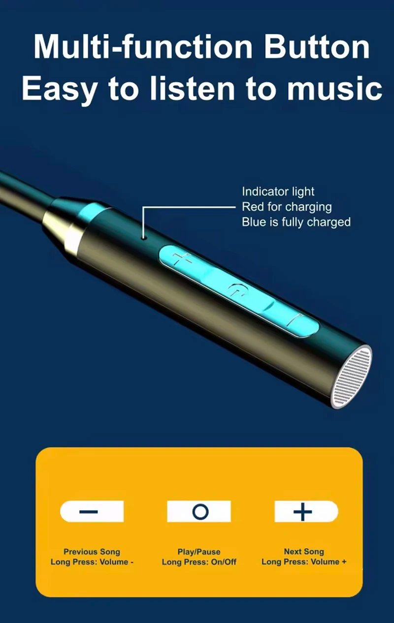 Neckband Wireless Bluetooth Headphones Gaming Stereo Sports Headset Halter Waterproof Magnetic Earbud with LED Display Neckband Wireless Bluetooth Headphones Gaming Stereo Sports Headset Halter Waterproof Magnetic Earbud with LED Display