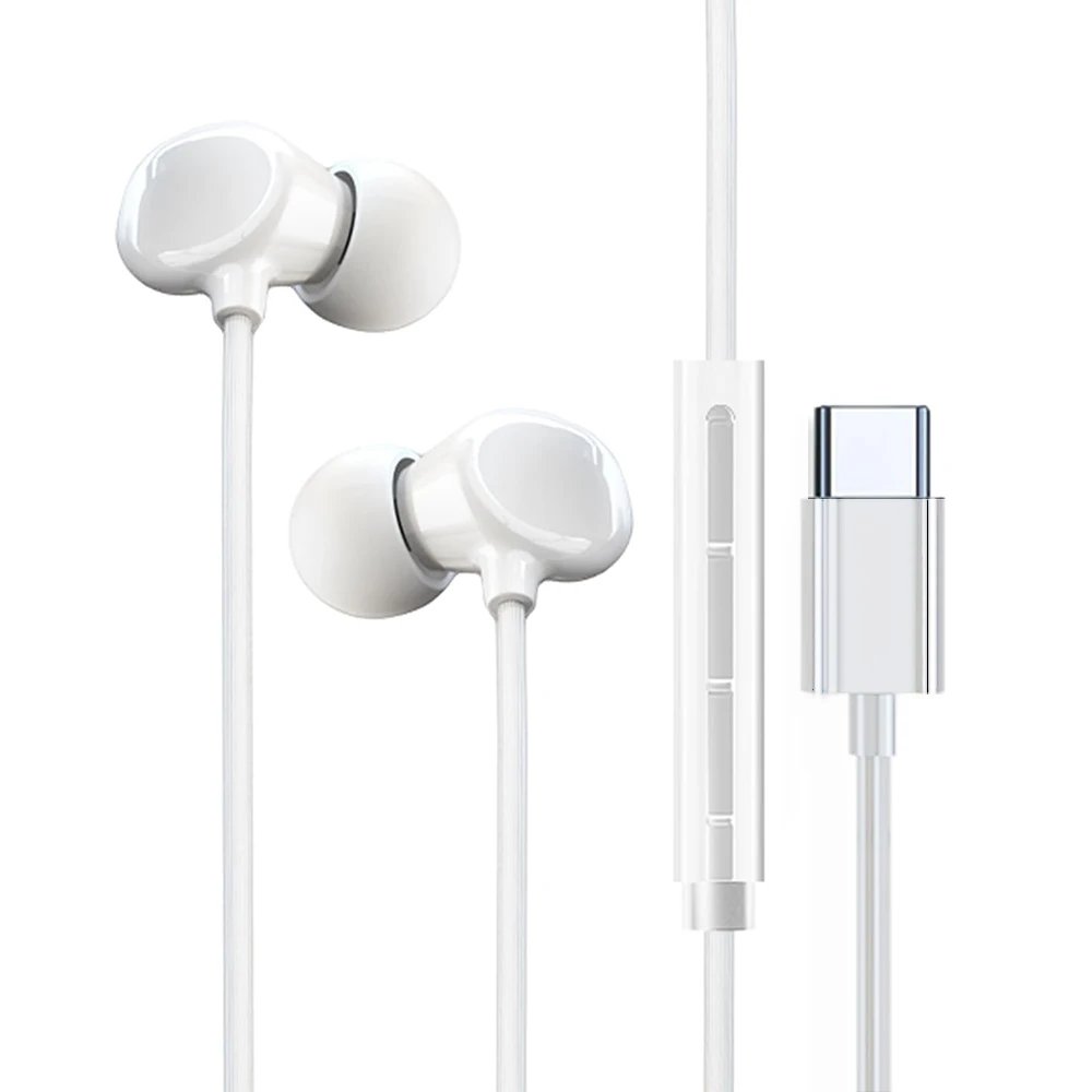 Ceramic Wired  Headphones USB Type C 3.5mm HIFI Stereo Sport Music Earphones With Microphone Earbud For Samsung iPhone 16 Xiaomi