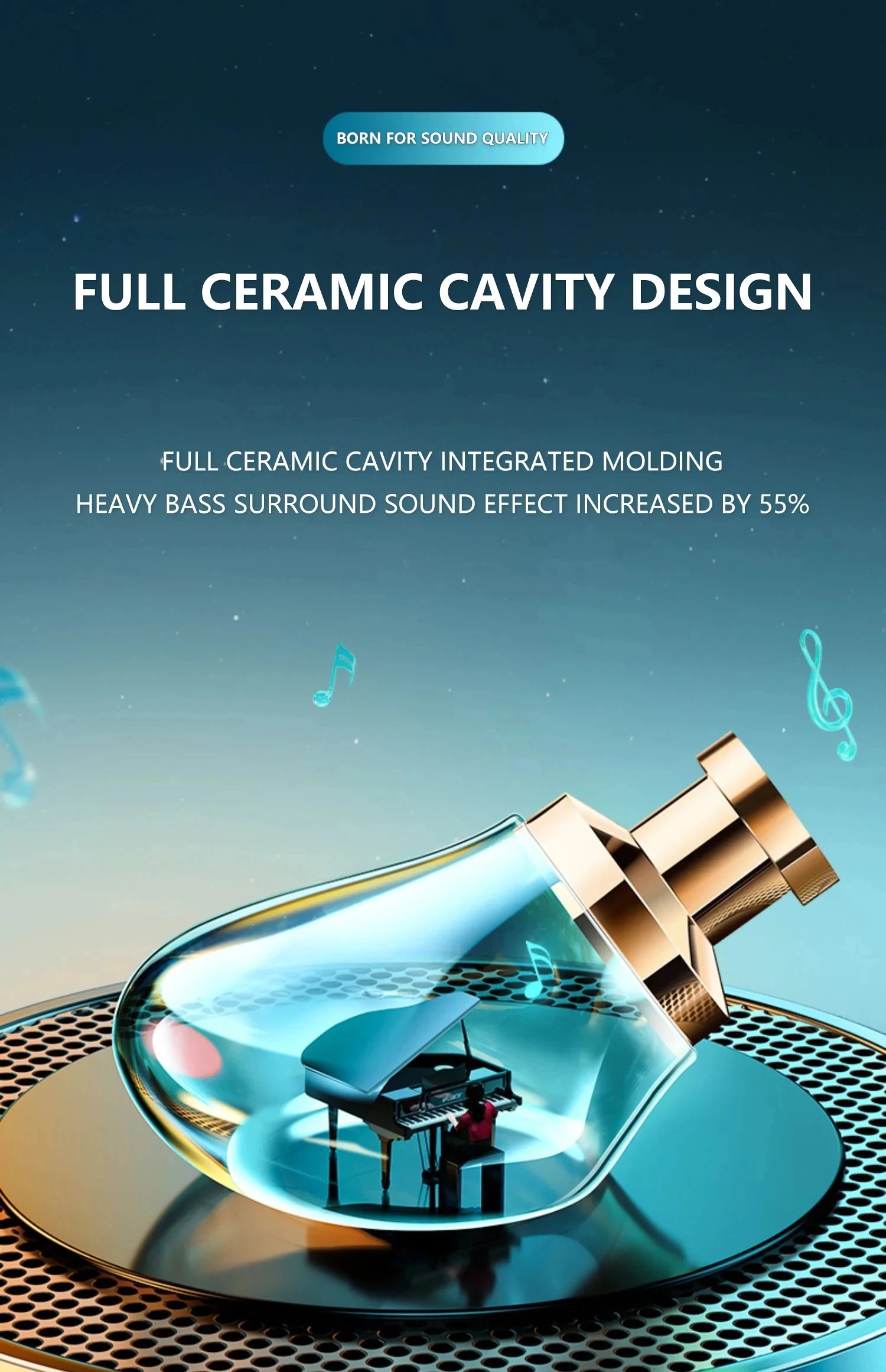 Ceramic Wired  Headphones USB Type C 3.5mm HIFI Stereo Sport Music Earphones With Microphone Earbud For Samsung iPhone 16 Xiaomi