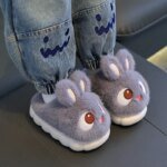 Children's Rabbit Cotton Slippers, Anti-slip, Warm, Indoor, Home, Parent and Child, Baby Shoes, Winter - Image 3