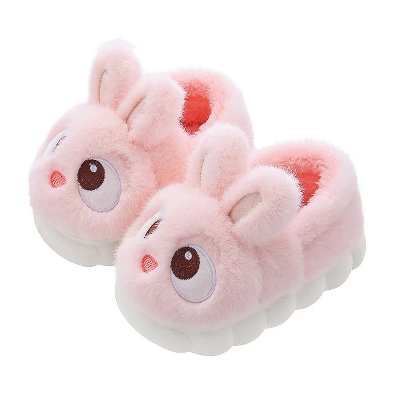 Children's Rabbit Cotton Slippers, Anti-slip, Warm, Indoor, Home, Parent and Child, Baby Shoes, Winter