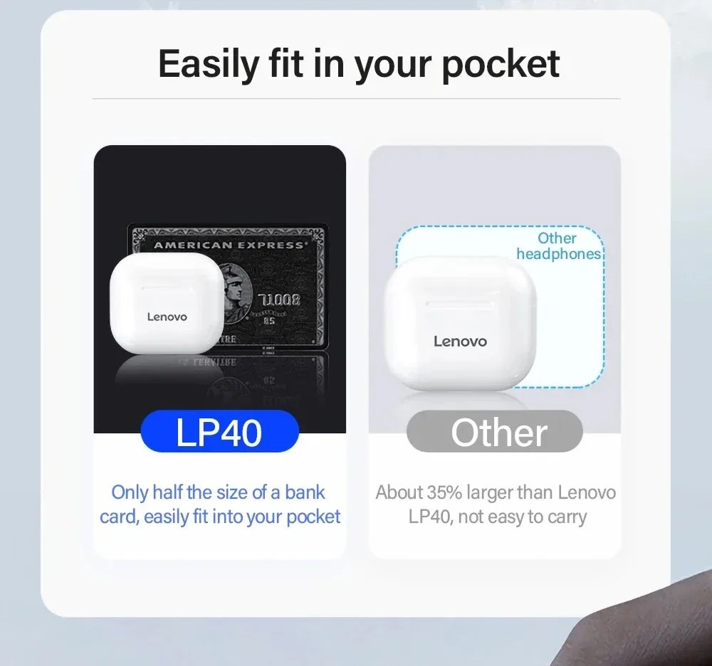 New LP40 Bluetooth V5.0 Earphones Anti-sweat Lightweight Headphones Compatible With Smart Phone Laptop Computer Earbuds