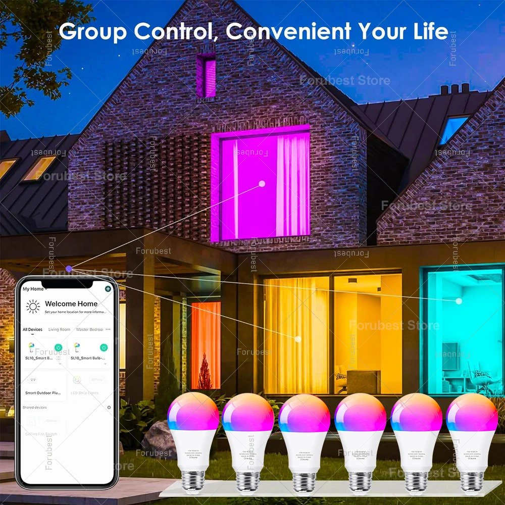 Smart LED Light Bulb Tuya E27 RGB CW 15W 20W WiFi Bluetooth Led Lamp Home Decor Lighting 220V 110V For Alexa Amazon Google Voice Smart LED Light Bulb Tuya E27 RGB CW 15W 20W WiFi Bluetooth Led Lamp Home Decor Lighting 220V 110V For Alexa Amazon Google Voice