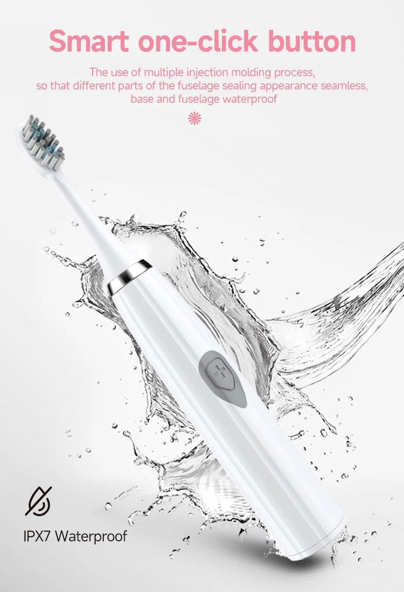 Soft DuPont Bristle Electric Toothbrush for Adults  Portable Battery Endurance IPX6 Waterproof Intelligent Effective Oral Care