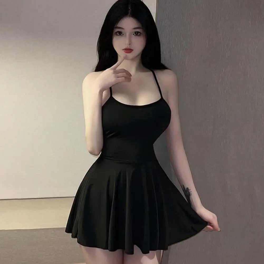 Women Pleated Micro MINI Dress Bandage Smooth Uniform Slip Mini Dress Night Club Outfits Allure Ruffled Dress Backless