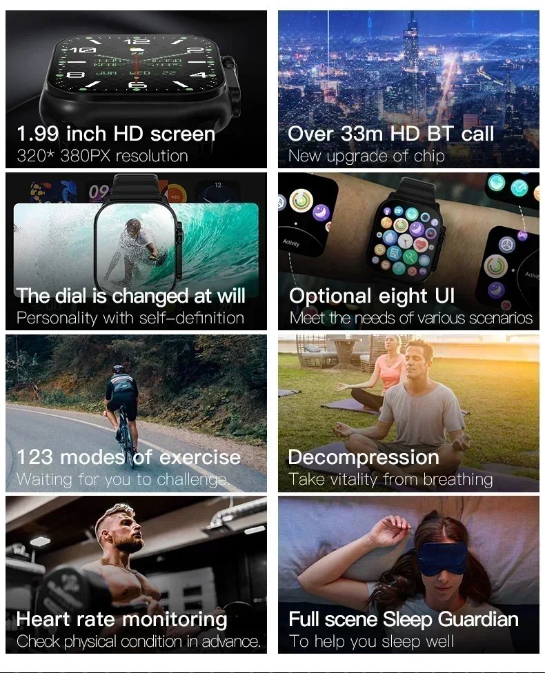 Series 9 Bluetooth Smart Watch 9 Ultra Gen 2 IWO Watch NFC Smartwatch  Call 2.2 Inch Wireless Fitness Watch