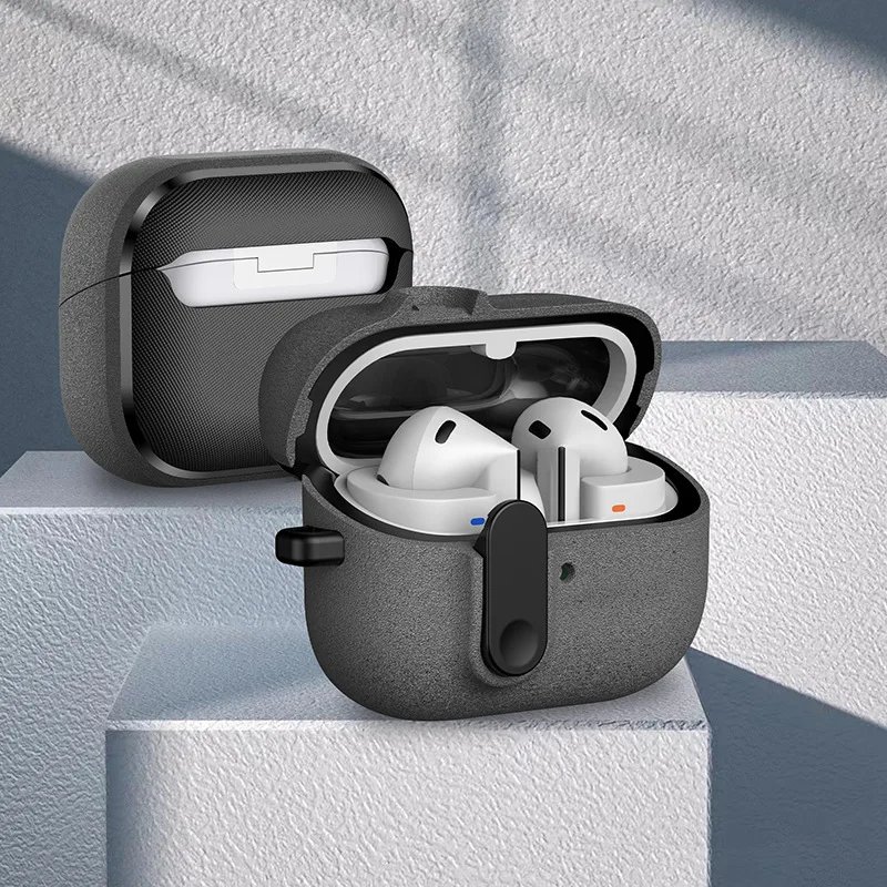 Samsung Galaxy Buds 3/3Pro Case with Secure Lock Shockproof for Samsung Galaxy Buds 3 Cute Protective Cover(Sand Stone)