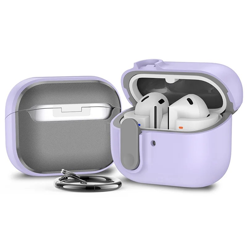 Samsung Galaxy Buds 3/3Pro Case with Secure Lock Shockproof for Samsung Galaxy Buds 3 Cute Protective Cover(Sand Stone)