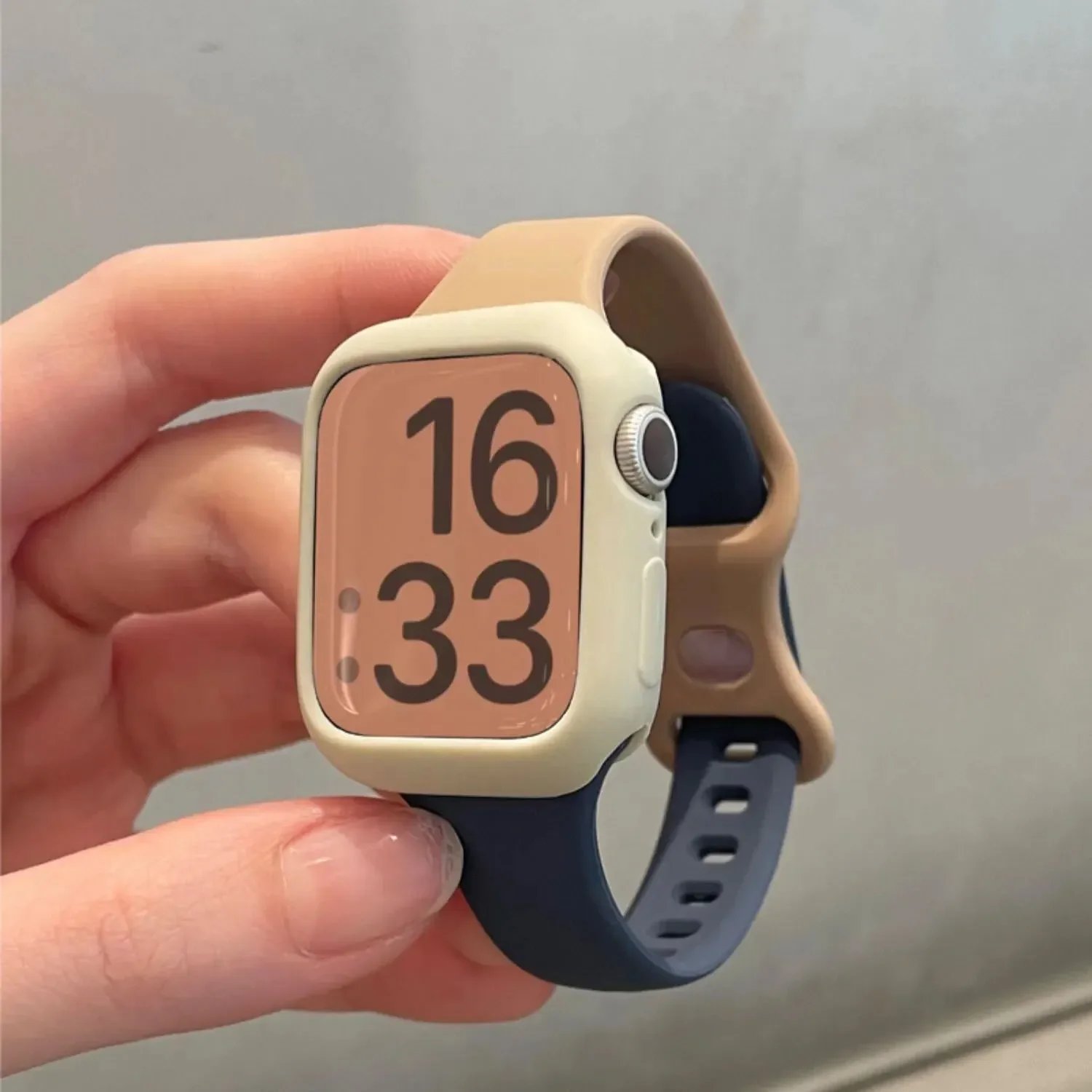 Case + Silicone Strap for Apple Watch Band 46mm 42mm 10 9 8 7 41 45 49mm Sport Watch Band for IWatch Series 6 SE5 4 3 2 1 38 42MM