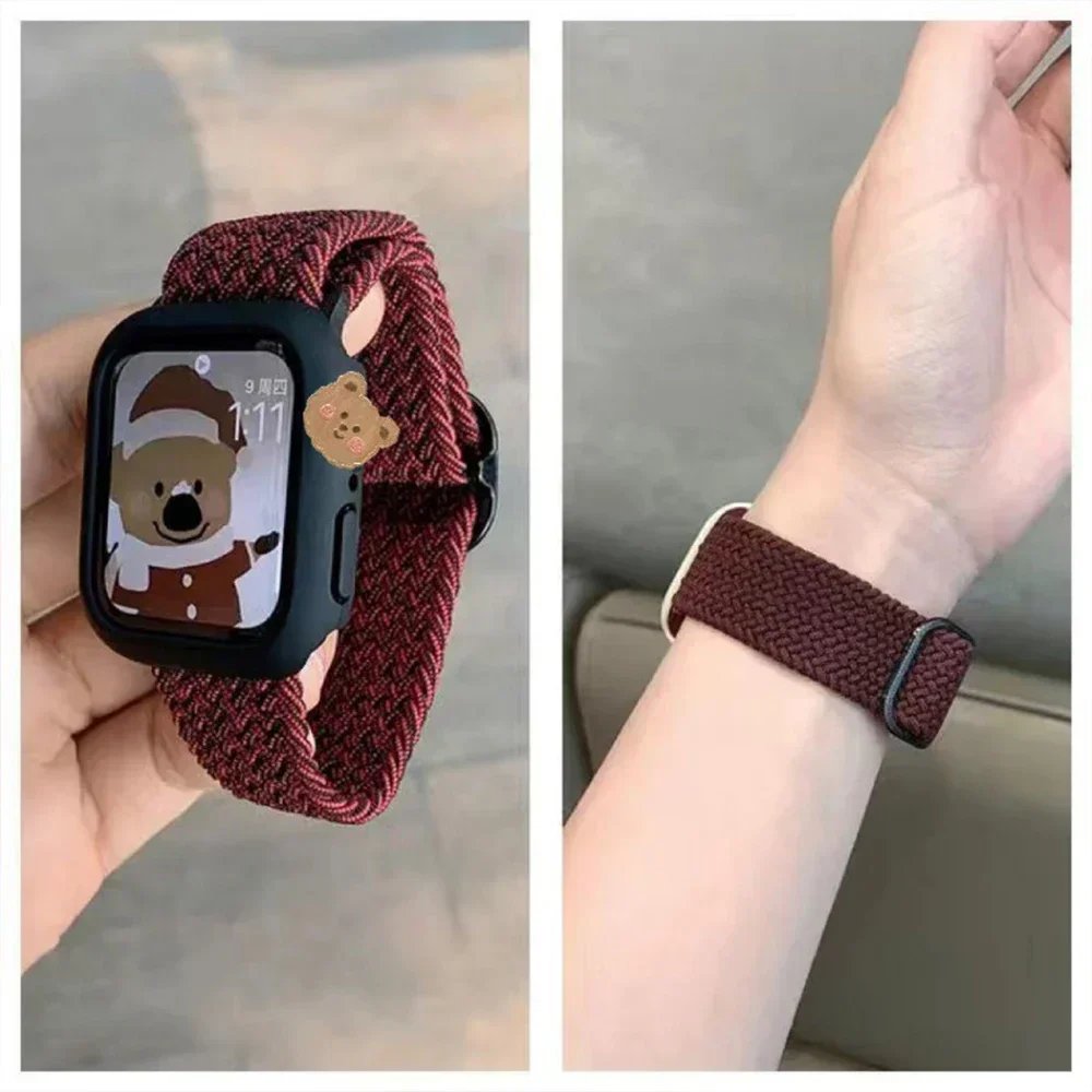 Braied Strap + Case For Apple Watch Band 49mm 46mm 45 44 38 42 Nylon Bracelet For iWatch Series 10 9 8 7 6 5 4 3 SE Braied Strap + Case For Apple Watch Band 49mm 46mm 45 44 38 42 Nylon Bracelet For iWatch Series 10 9 8 7 6 5 4 3 SE