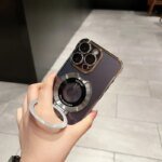 Ultra Thin Borderless Magsafe Case For iPhone 14 16 13 12 11 15 17 Pro Max Air Folding Holder Camera Protector Clear Hard Cover - Image 4