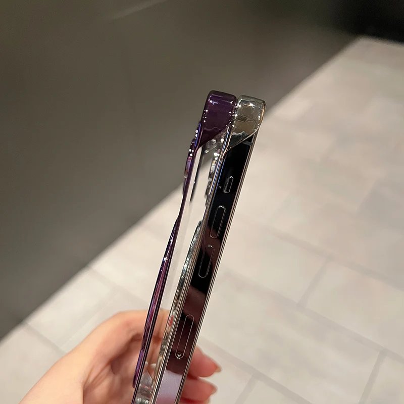 Ultra Thin Borderless Magsafe Case For iPhone 14 16 13 12 11 15 17 Pro Max Air Folding Holder Camera Protector Clear Hard Cover