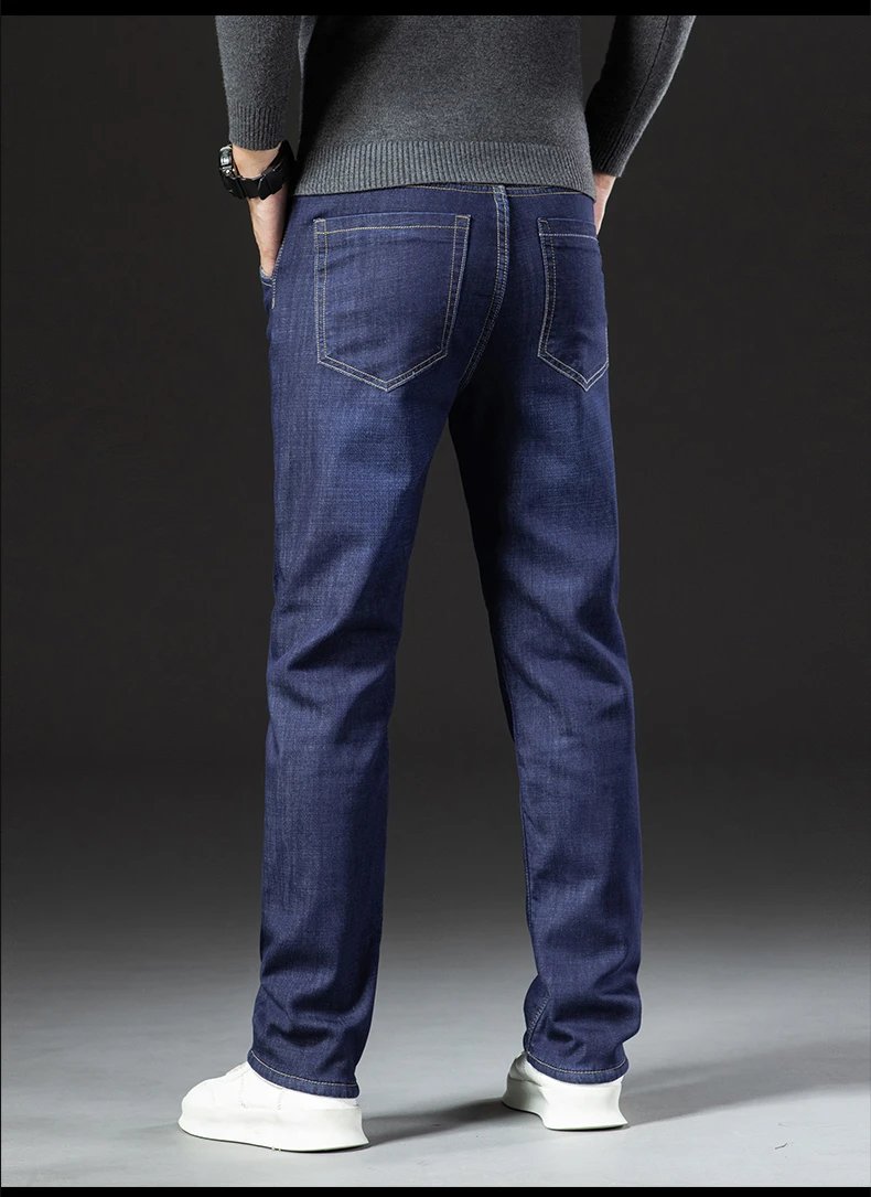 Winter Lamb Fluff Denim Straight Pants Men Thicken Big Size 40 Jeans High Waist Stretch Jeansy Fleece Lined Warm Slim Vaqueros Winter Lamb Fluff Denim Straight Pants Men Thicken Big Size 40 Jeans High Waist Stretch Jeansy Fleece Lined Warm Slim Vaqueros