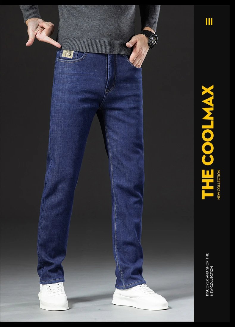 Winter Lamb Fluff Denim Straight Pants Men Thicken Big Size 40 Jeans High Waist Stretch Jeansy Fleece Lined Warm Slim Vaqueros Winter Lamb Fluff Denim Straight Pants Men Thicken Big Size 40 Jeans High Waist Stretch Jeansy Fleece Lined Warm Slim Vaqueros