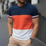Summer new men's round-neck printed T-shirt, Harajuku street sporty casual men's short-sleeved plus comfortable top - Image 5