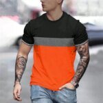 Summer new men's round-neck printed T-shirt, Harajuku street sporty casual men's short-sleeved plus comfortable top - Image 2