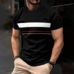 Summer new men's round-neck printed T-shirt, Harajuku street sporty casual men's short-sleeved plus comfortable top - Image 3