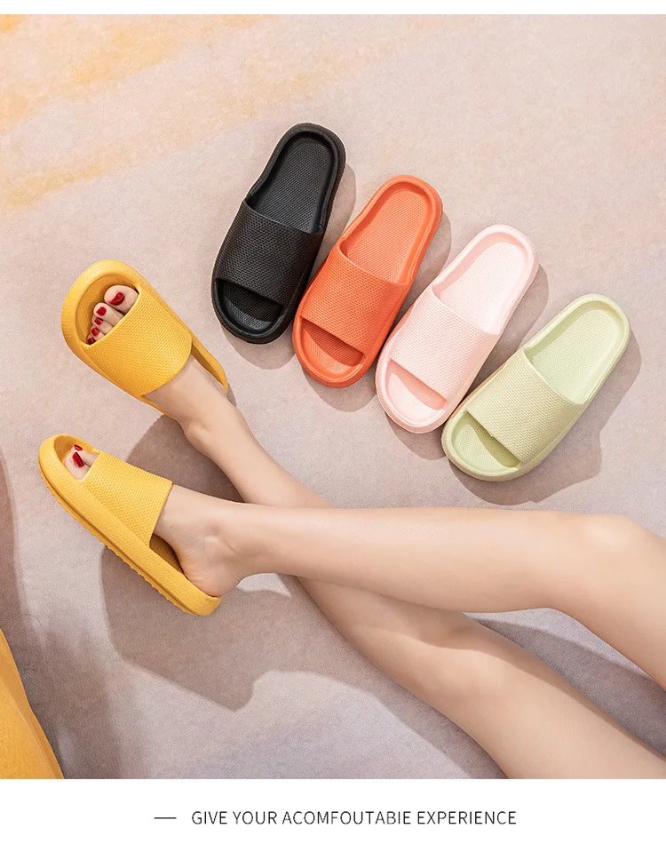 Men EVA Platform Cloud Slippers Soft Sole Sandals Non-Slips Bedroom Slides Male Cozy Home Shoes Soft Sole Beach Slides