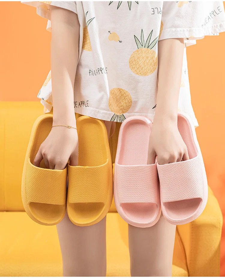 Men EVA Platform Cloud Slippers Soft Sole Sandals Non-Slips Bedroom Slides Male Cozy Home Shoes Soft Sole Beach Slides