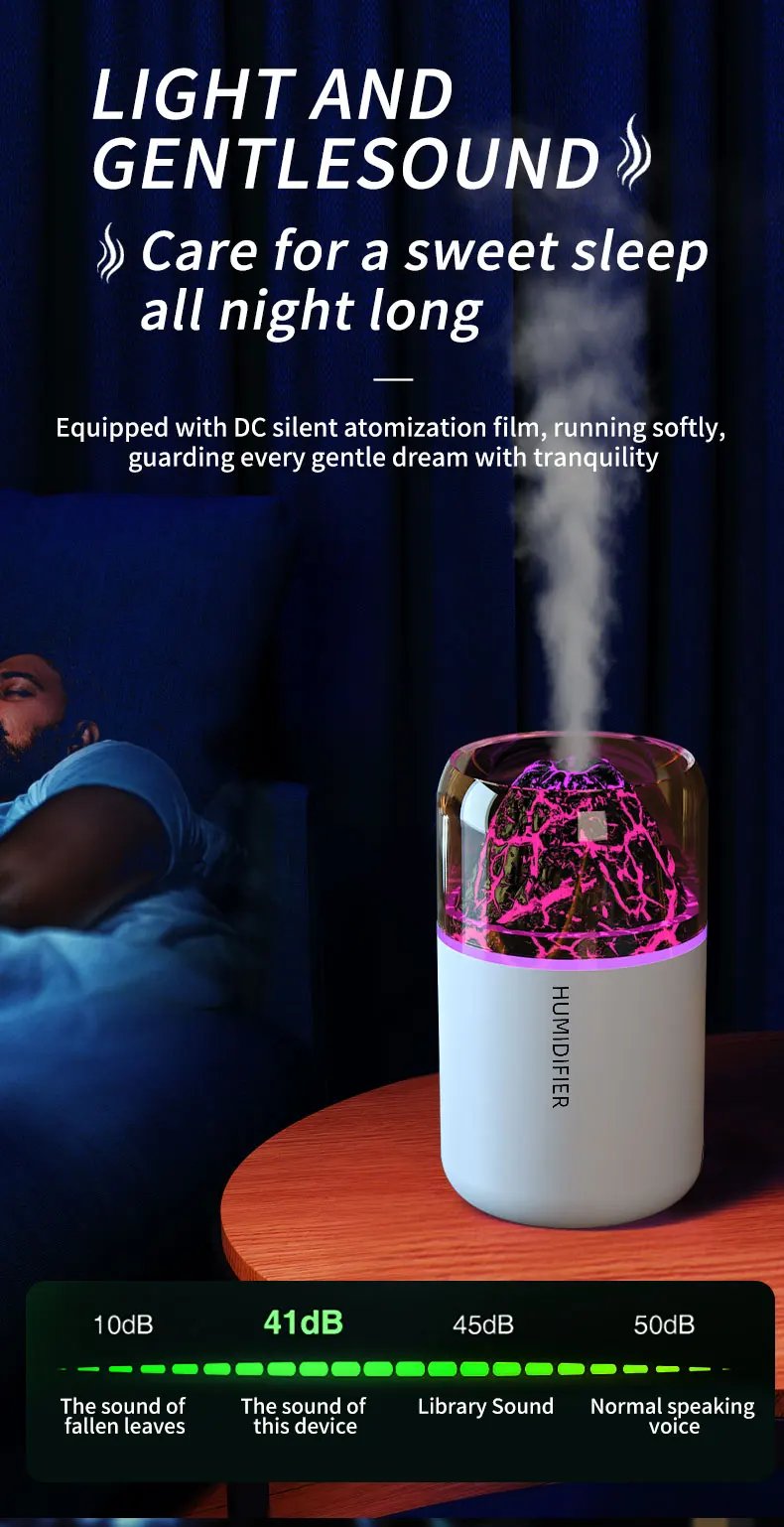 The simulated volcanic color lamp humidifier USB aromatherapy diffuser is suitable for use in cars, homes, bedrooms, as a gift, The simulated volcanic color lamp humidifier USB aromatherapy diffuser is suitable for use in cars, homes, bedrooms, as a gift,