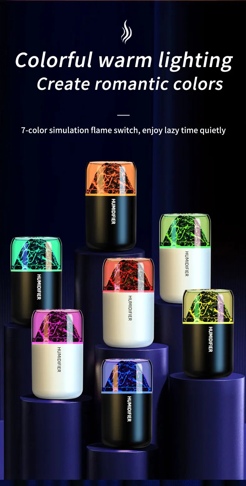 The simulated volcanic color lamp humidifier USB aromatherapy diffuser is suitable for use in cars, homes, bedrooms, as a gift, The simulated volcanic color lamp humidifier USB aromatherapy diffuser is suitable for use in cars, homes, bedrooms, as a gift,