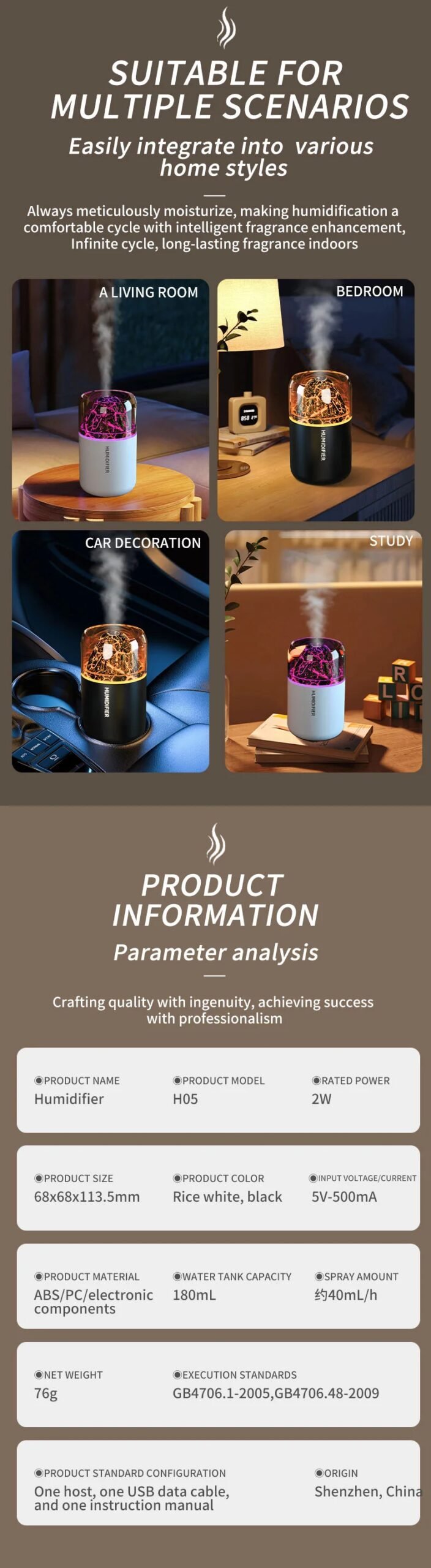 The simulated volcanic color lamp humidifier USB aromatherapy diffuser is suitable for use in cars, homes, bedrooms, as a gift, The simulated volcanic color lamp humidifier USB aromatherapy diffuser is suitable for use in cars, homes, bedrooms, as a gift,