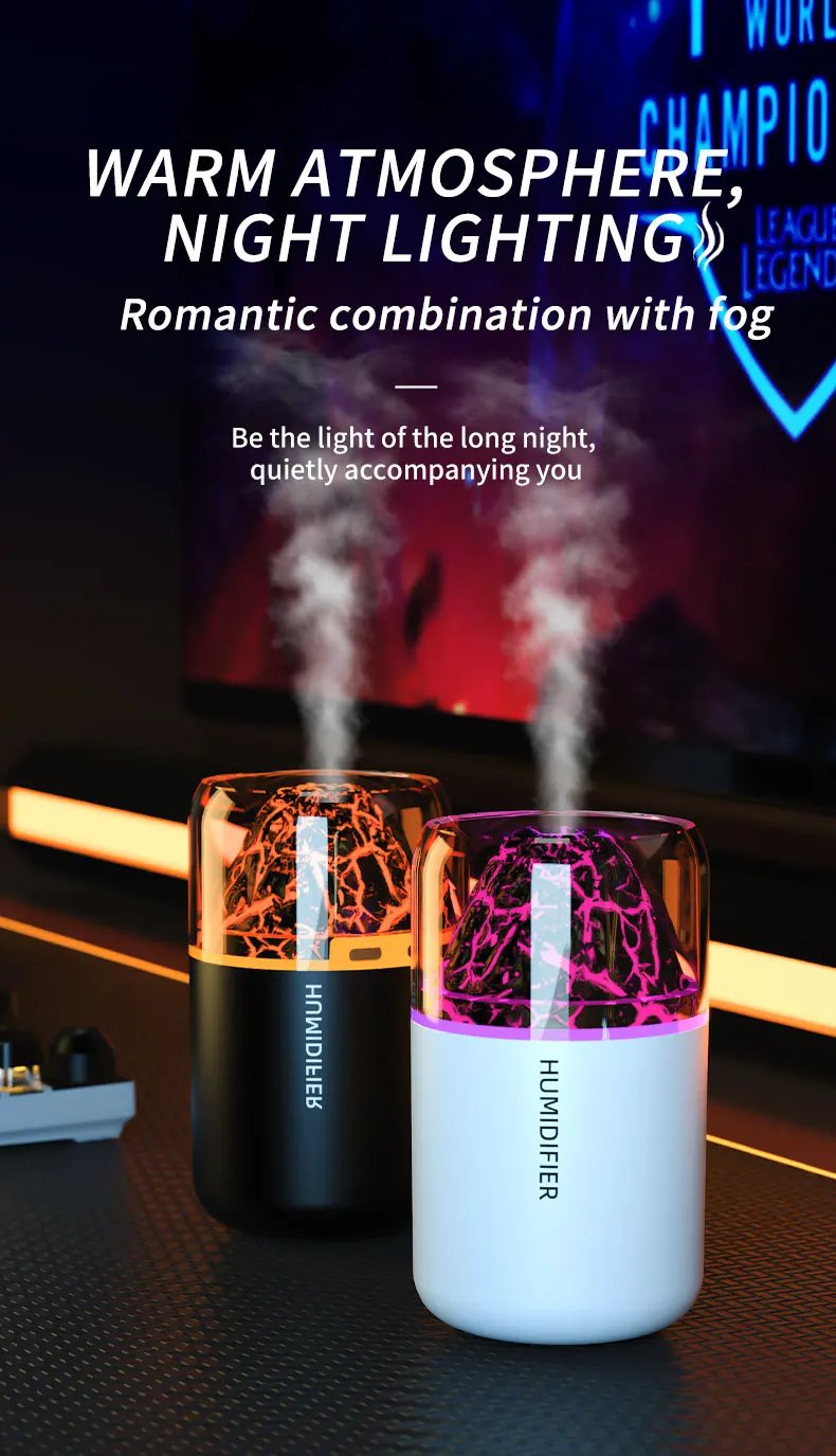 The simulated volcanic color lamp humidifier USB aromatherapy diffuser is suitable for use in cars, homes, bedrooms, as a gift, The simulated volcanic color lamp humidifier USB aromatherapy diffuser is suitable for use in cars, homes, bedrooms, as a gift,