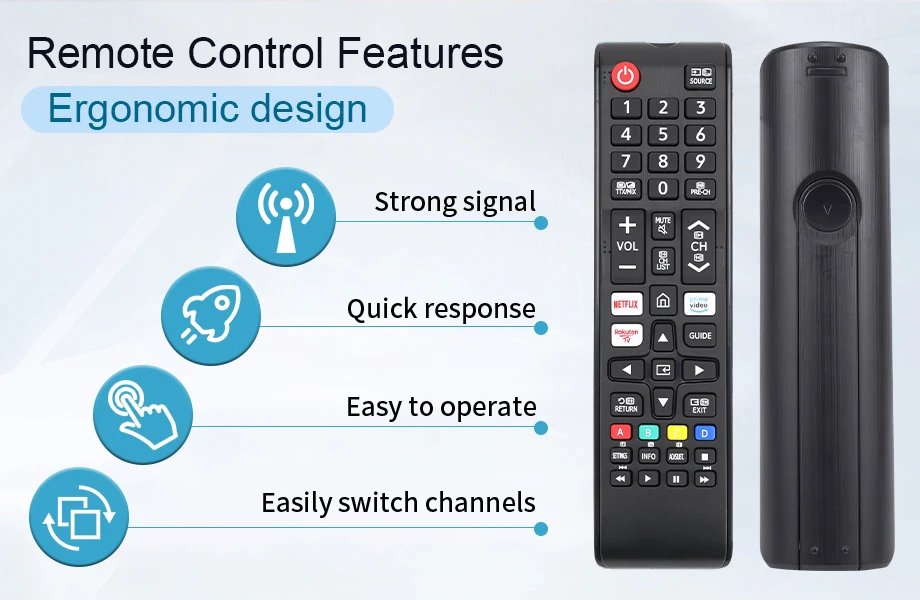 Universal Remote Control for Samsung Smart Tv, Control Replacement Fit for 4K Uhd Qled Hdtv Led Tvs, with Hulu Netflix Primevide Universal Remote Control for Samsung Smart Tv, Control Replacement Fit for 4K Uhd Qled Hdtv Led Tvs, with Hulu Netflix Primevide