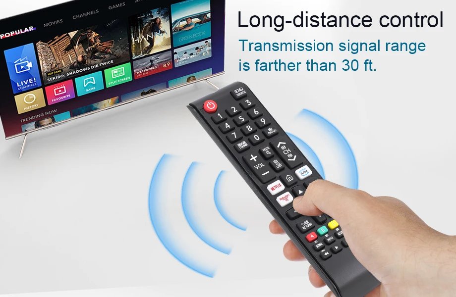 Universal Remote Control for Samsung Smart Tv, Control Replacement Fit for 4K Uhd Qled Hdtv Led Tvs, with Hulu Netflix Primevide Universal Remote Control for Samsung Smart Tv, Control Replacement Fit for 4K Uhd Qled Hdtv Led Tvs, with Hulu Netflix Primevide