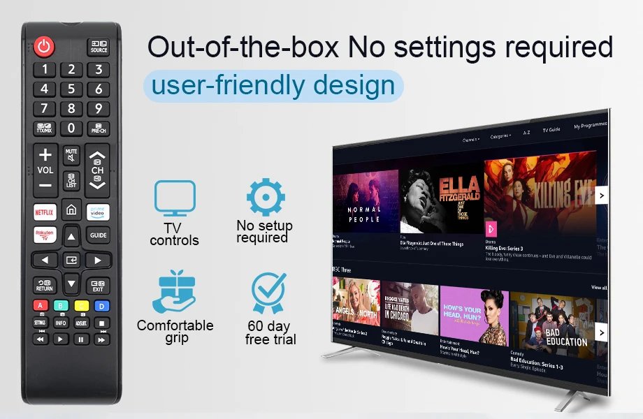 Universal Remote Control for Samsung Smart Tv, Control Replacement Fit for 4K Uhd Qled Hdtv Led Tvs, with Hulu Netflix Primevide Universal Remote Control for Samsung Smart Tv, Control Replacement Fit for 4K Uhd Qled Hdtv Led Tvs, with Hulu Netflix Primevide