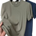 Summer Ice Silk High-End Solid Color High Quality Short Sleeve T Shirts Men's Breathable Fashion T-Shirt Male Brand Clothes 4XL - Image 2