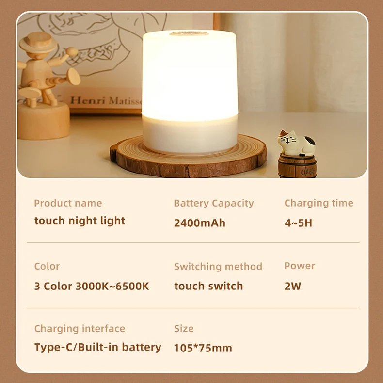 3 Modes Touch Night Lamp Dimming Bedroom Bedside Lamp USB Charging Night Light Ambient Light Soft Light Table Lamp For Kids Gift 3 Modes Touch Night Lamp Dimming Bedroom Bedside Lamp USB Charging Night Light Ambient Light Soft Light Table Lamp For Kids Gift